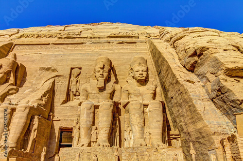 Obraz na płótnie The Great Temple at Abu Simbel, left part, Egypt. w salonie
