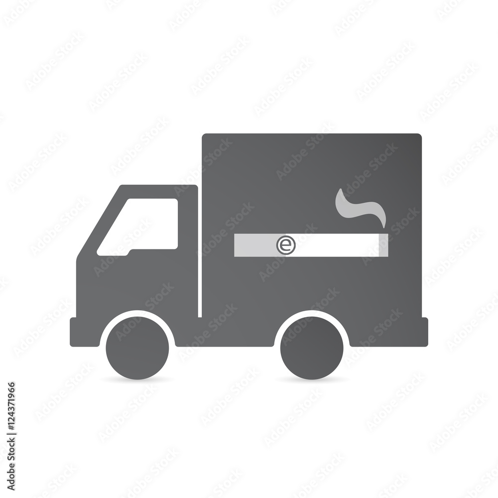 Isolated delivery truck with an electronic cigarette Isolated delivery truck with an electronic cigarette