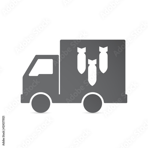 Isolated delivery truck with a gun