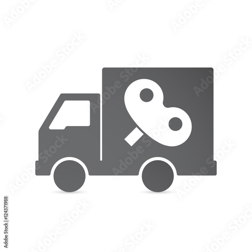 Isolated delivery truck with a toy crank