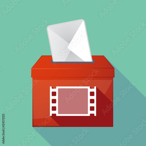 Long shadow ballot box with a film photogram
