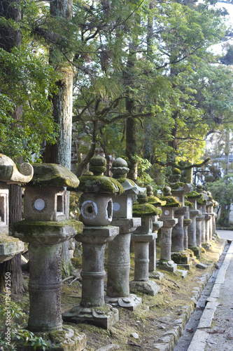 Row of stone lanterns photo