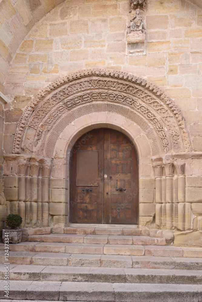 Fototapeta premium Romanesque Entrance of San Vicente de Siguenza, Guadalajara province,Castilia La Mancha,Spain