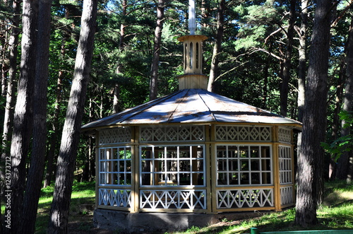 Palanga - Kleiner Holzpavillon im Kiefernwäldchen photo