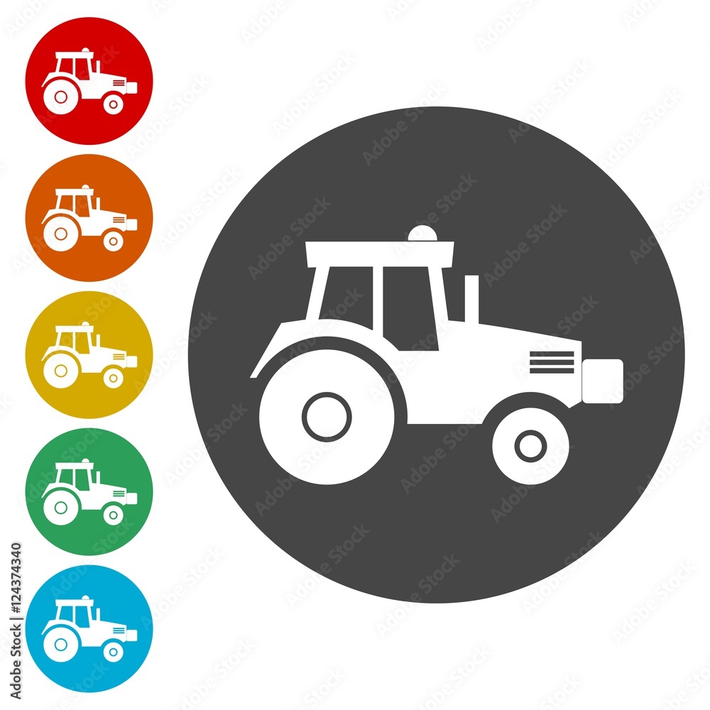 Tractor icon sign. Tractor icon flat design Tractor icon sign. Tractor icon flat design