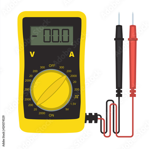 Digital multimeter vector icon. Electrical multitester sign or t