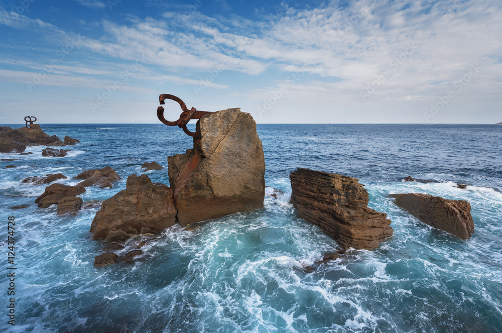 Fototapeta premium San Sebastian coastline landscape, Basque country, Spain.