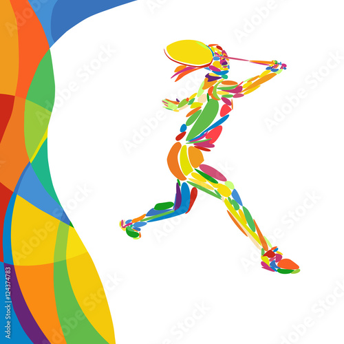 Abstract colorful pattern with Badminton player