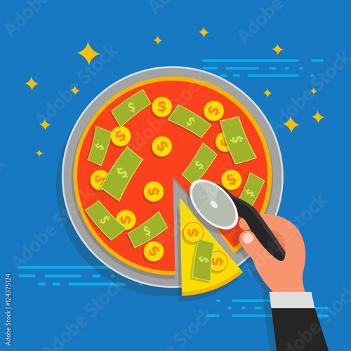 Business shareholder concept in flat style. Vector illustation o
