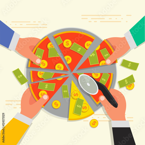 Business shareholder concept in flat style. Vector illustation o