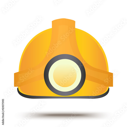 Construction safety helmet. Flat icon design. Industrial equipme photo