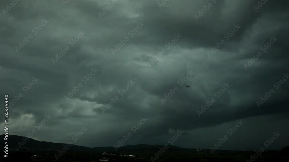 Supercell Storm Time Lapse with Lightning big dark stormy clouds with rain Supercell Storm Time Lapse with Lightning big dark stormy clouds with rain