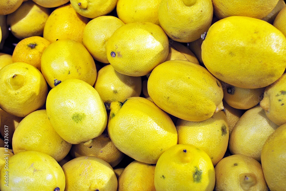 Colorful Display Of Lemons