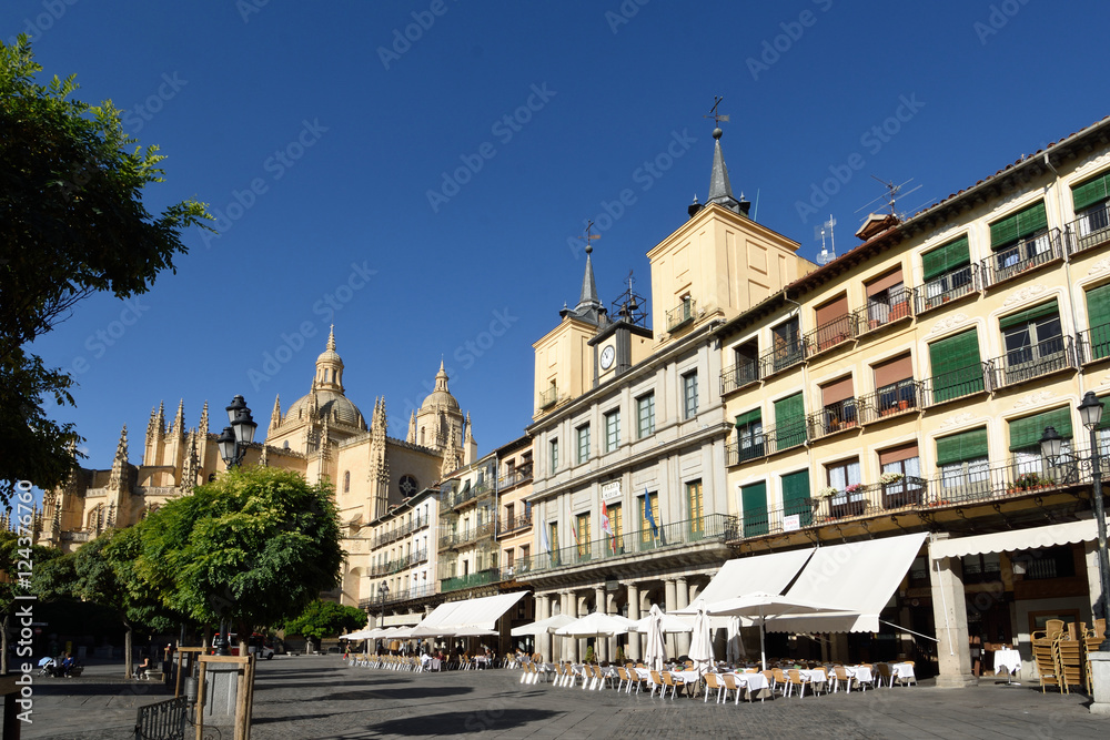Main square of Segovia, Castilla-Leon,Spain