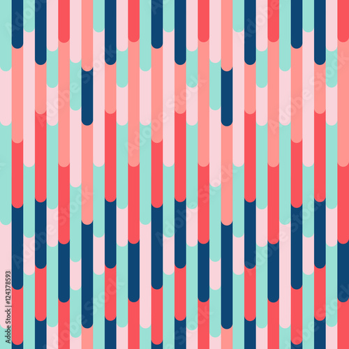 Colorful vertical stripes background texture. Vibrant vector seamless pattern, trendy color combination. Decorative design element for print, card, banner, cover, invitation, textile, furniture, web