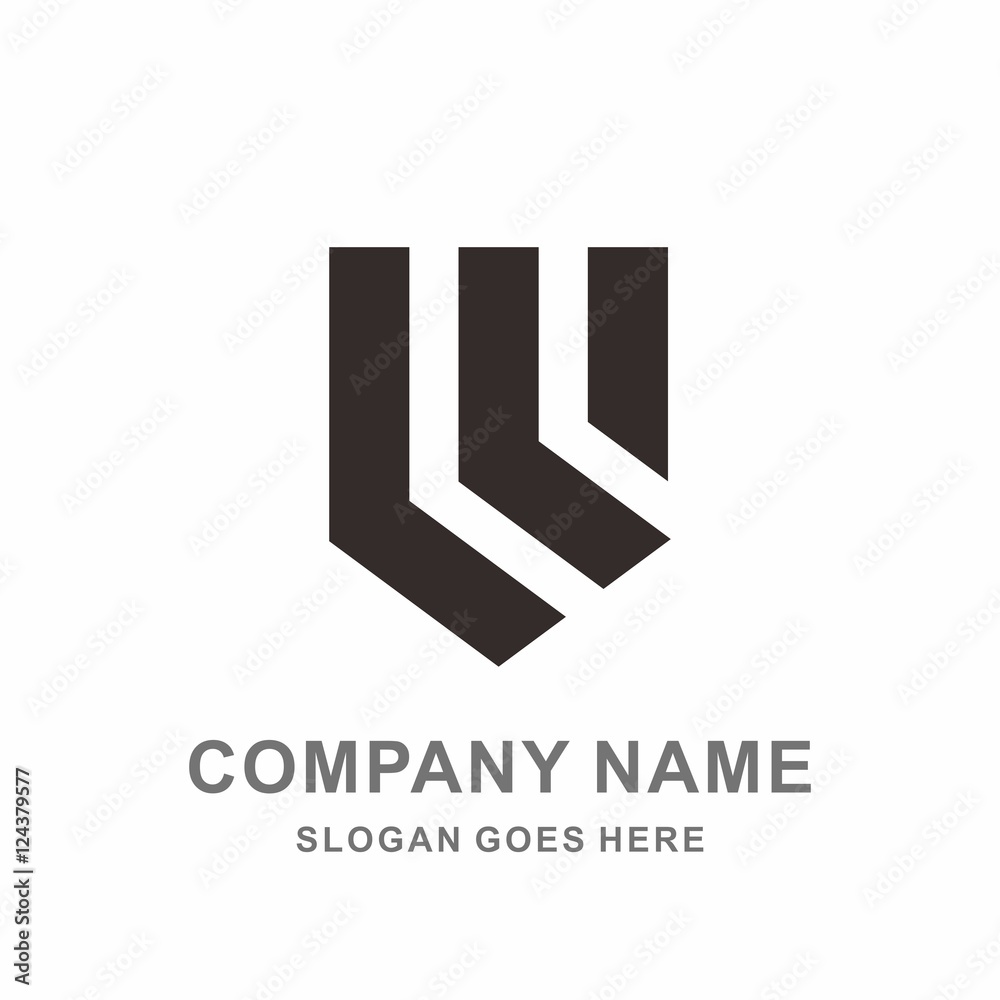 Monogram Letter W Three Strips Shadow Stock Vector Logo Design Template Monogram Letter W Three Strips Shadow Stock Vector Logo Design Template