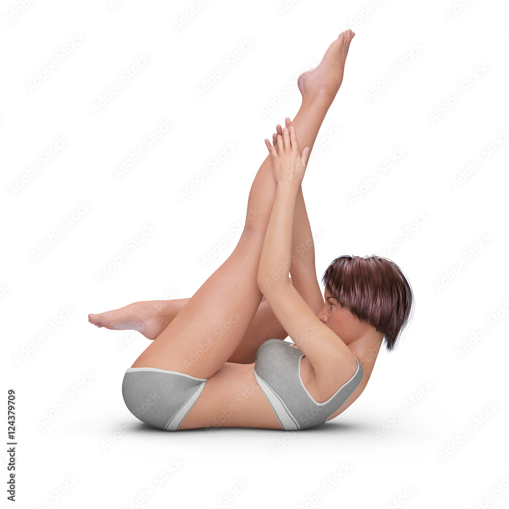 Fototapeta premium Yoga-Übungen – junge Frau in Yoga-Position