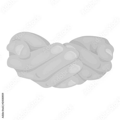 Ask for alms icon in monochrome style isolated on white background. Hand gestures symbol stock vector illustration.