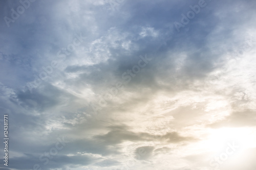 Fototapeta Naklejka Na Ścianę i Meble -  Beautiful cloud and sunlight in sky background.