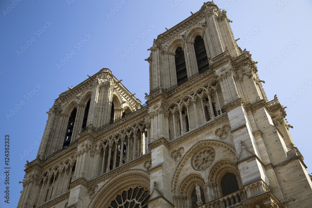 Fototapeta premium Famous Notre Dame cathedral in Paris, France
