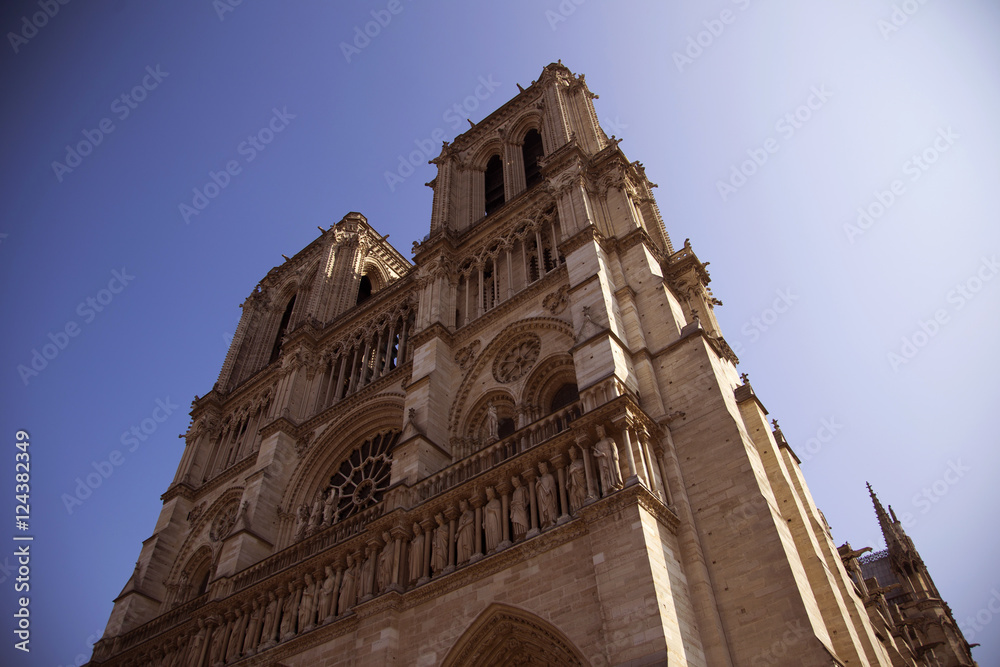 Fototapeta premium Famous Notre Dame cathedral in Paris, France
