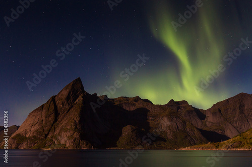 Northern lights over Olstind mountain