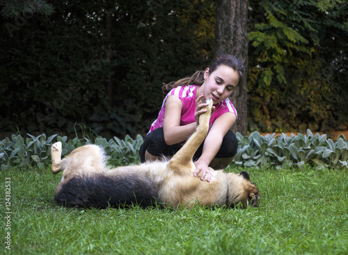 Girl with a German shepherd 7