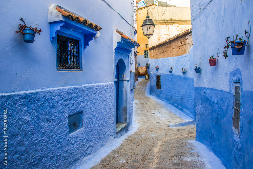 Beautiful blue medina of Chefchaouen city in Morocco, Africa.