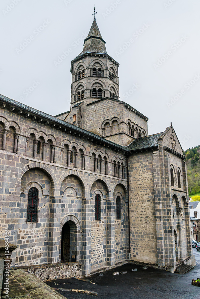 Roman church of Notre-Dame Orcival (1178), Auvergne, France.