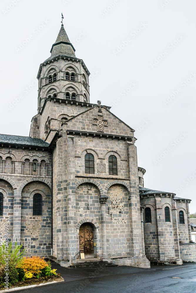 Roman church of Notre-Dame Orcival (1178), Auvergne, France.