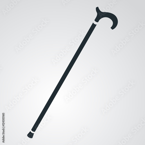 Icono plano baston de caballero en fondo degradado