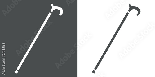 Icono plano baston de caballero gris