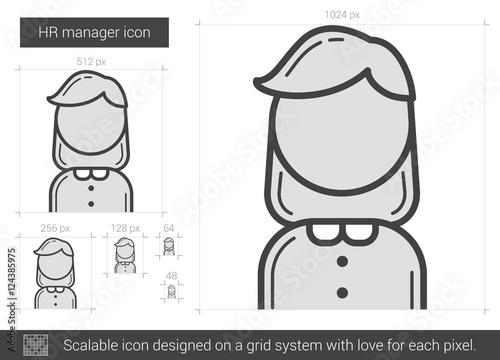 HR manager line icon.
