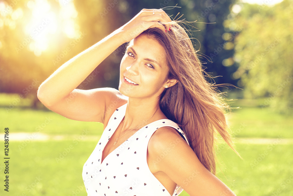 Portrait of beautiful young happy woman Portrait of beautiful young happy woman