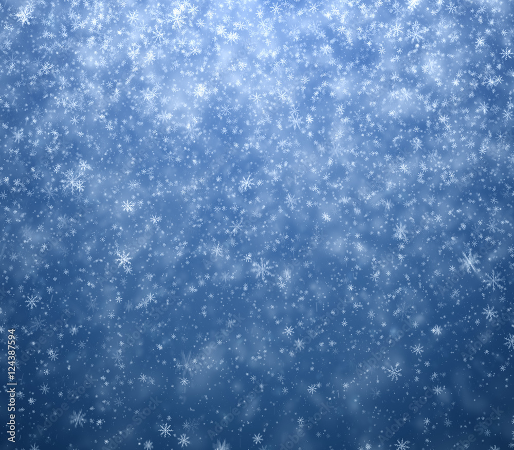 Frosty winter New Year's background, falling snowflakes Frosty winter New Year's background, falling snowflakes