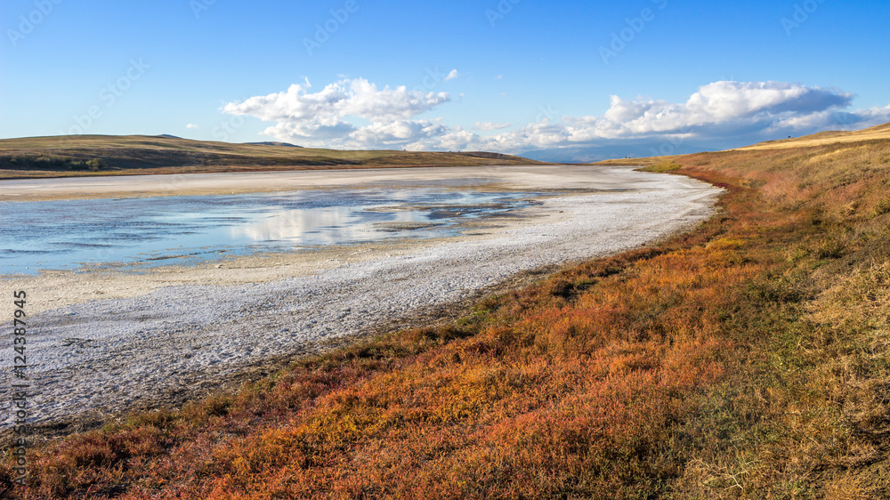 salt lake in the desert Gareja, Georgia