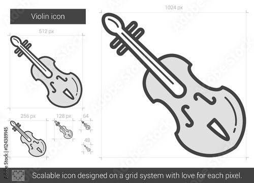 Violin line icon.