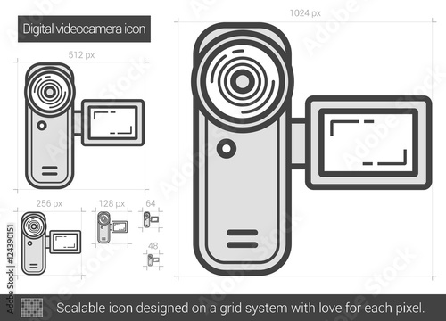 Digital videocamera line icon.