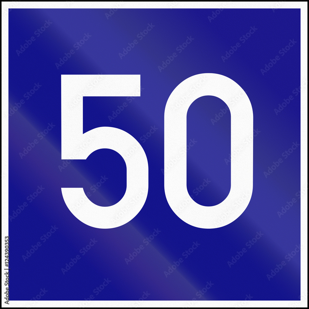 Road sign used in Hungary - Minimum speed Road sign used in Hungary - Minimum speed