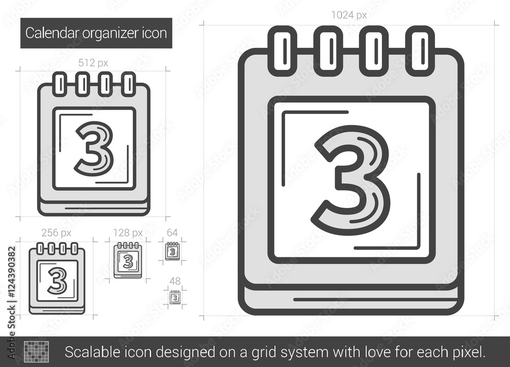 Calendar organizer line icon. Calendar organizer line icon.