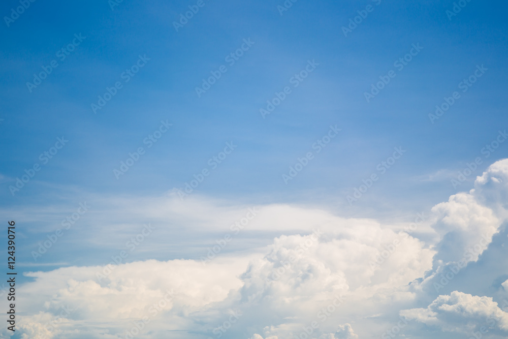 Group of cloud in blue sky background.
