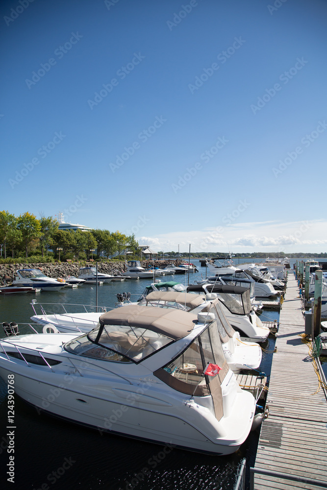 White Fishing Boats at Wood Dock