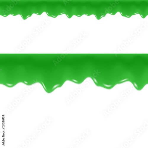 Slime Drips. Toxic Flowing Liquid. Seamless Border. Vector.