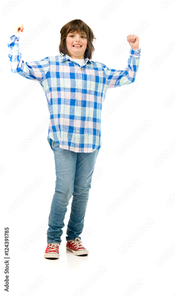 Model in studio isolated on white background full length Model in studio isolated on white background full length
