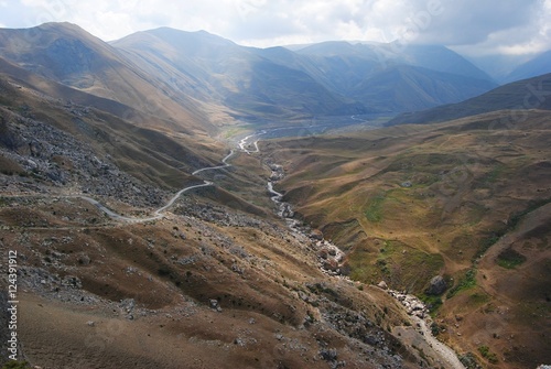 Qudialcay river valley in Azerbaijan photo