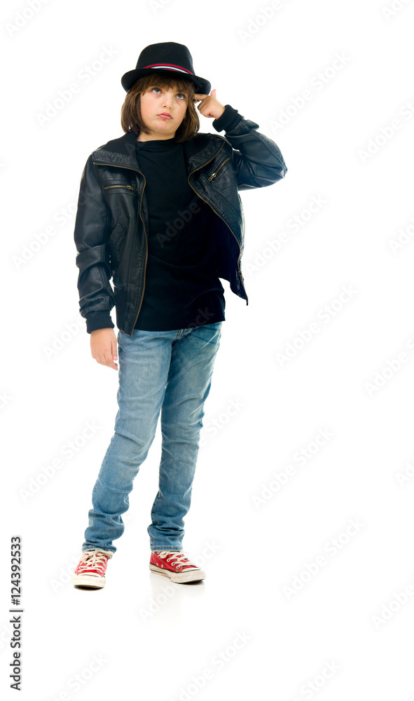 Model in studio isolated on white background full length Model in studio isolated on white background full length