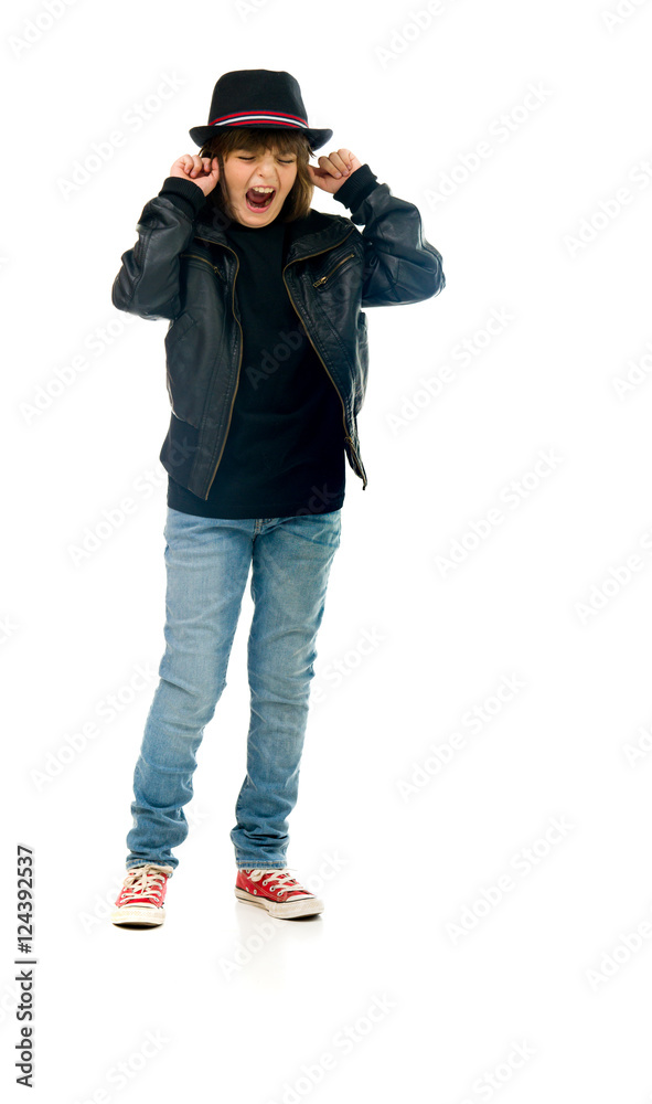 Model in studio isolated on white background full length Model in studio isolated on white background full length