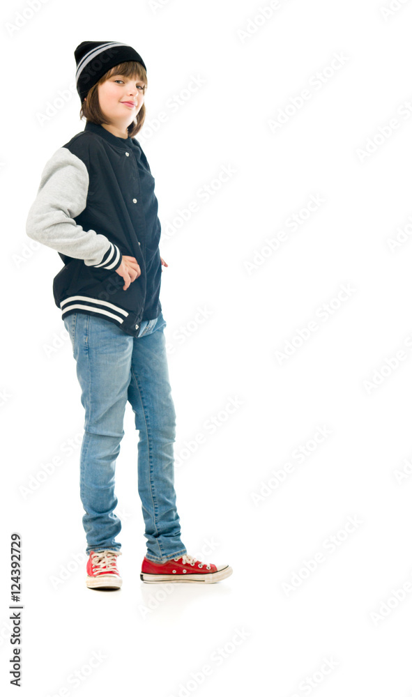 Model in studio isolated on white background full length Model in studio isolated on white background full length