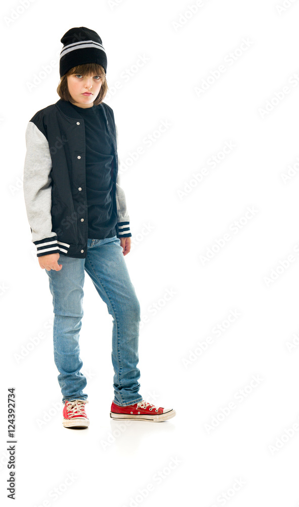 Model in studio isolated on white background full length Model in studio isolated on white background full length