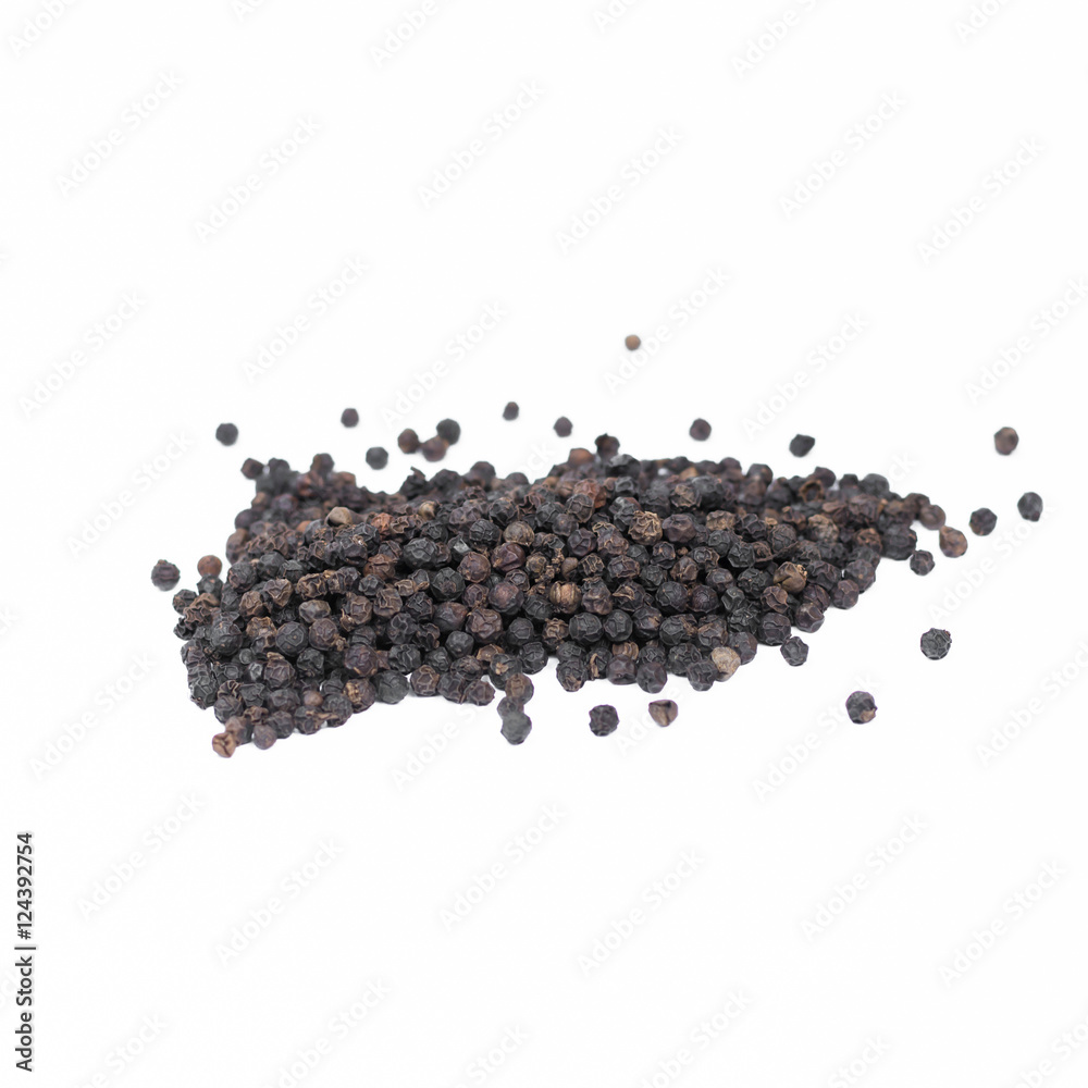 Black pepper on a white background Black pepper on a white background